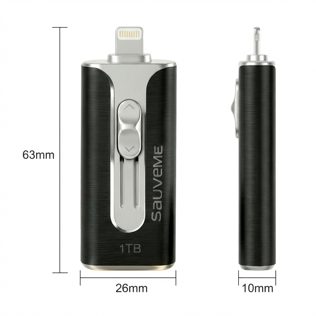 Clé de sauvegarde SauveMe 1To pour iPhone et Android