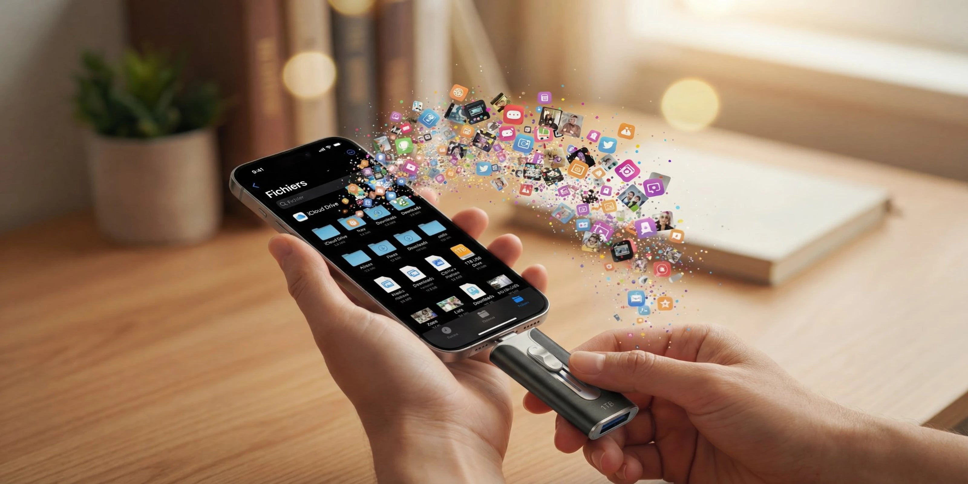 Clé USB SauveMe 1 To - Sauvegardez 250 000 photos depuis votre iPhone ou Android en 1 clic